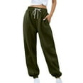 thumbnail image 4 of JIUKE Sweatpants for Women High Wasited Joggers with Pockets Drawstring Athletic Baggy Lounge Trousers, 4 of 6