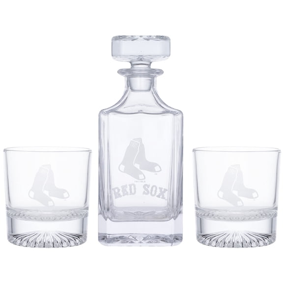 Boston Red Sox Three-Piece Decanter & Rocks Glasses Set