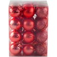 thumbnail image 1 of Changmaius - 24 bolas navideñas pequeñas de 3 cm, irrompibles, para decorar el árbol de Navidad, bodas, fiestas, incluye ganchos., 1 of 5