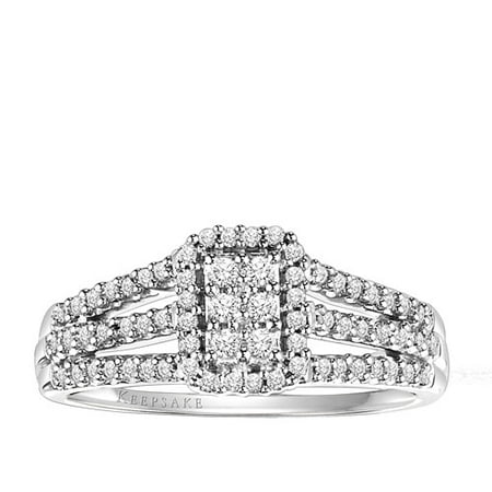 Keepsake Carnation 1/3 Carat T.W. Diamond Sterling Silver Engagement Ring