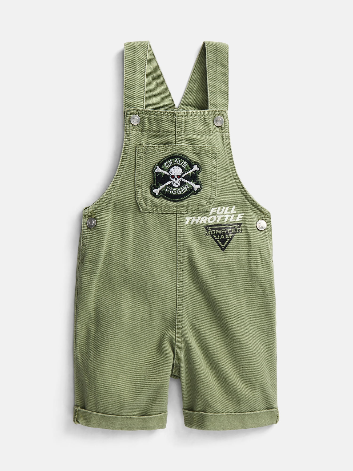 Monster Jam Toddler Boys T-Shirt and Cotton Shortalls Set, 2 Piece, Sizes 12M-5T