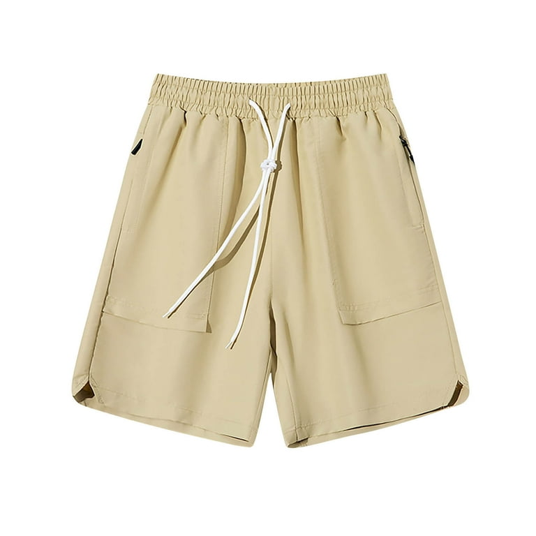 Hot6sl Shorts for Mens Oversized Solid Color High Waist Shorts