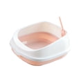 thumbnail image 4 of DOLITY Pet Cat Litter Box Semi-enclosed Detachable Portable Toilet Sandbox Pink, 4 of 9