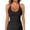 Black, variant on Women's V Neck Ribbed Racerback Tank Tops Fixed Thin Strap Form Fitting Longline Solid Color Workout Yoga Layering Camis(Blue, S)