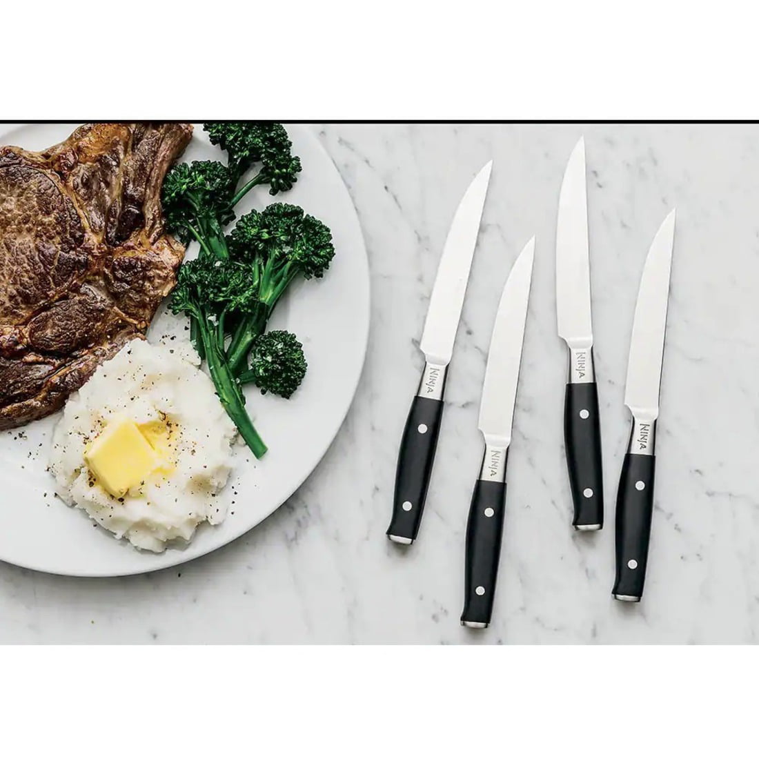 Ninja Foodi NeverDull System Premium 4-Piece Steak Knife Set 