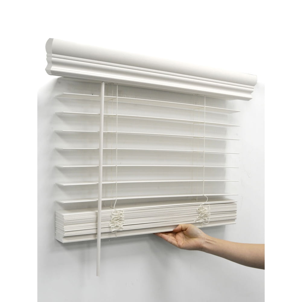 Kepooman 23.5" W X 48" H Indoor Faux Wood Venetian Horizontal Blinds, Shade for Living Room Bedroom Study Room, White