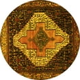 thumbnail image 1 of Ahgly Company Indoor Round Persian Yellow Traditional Area Rugs, 5' Round, 1 of 4
