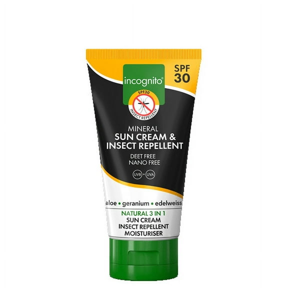 NEW AWARD WINNING Incognito Triple Action DEET FREE 30SPF Travel Size Suncream 2.5 oz