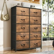 Uforic 10-Drawer Fabric Dresser for Adults, Storage Chest for Bedroom & Closet Organization, Brown