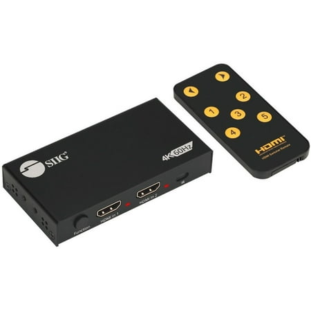 UPC: 0662774044026 | SIIG 2 Port HDMI 2.0 4K HDR Splitter / Switcher with IR Remote