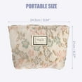 thumbnail image 2 of Floral Makeup Bag Zipper Flower Cosmetic Pouch Aesthetic Women Cosmetic Bags Coin Purse Apricot Pink, 2 of 6