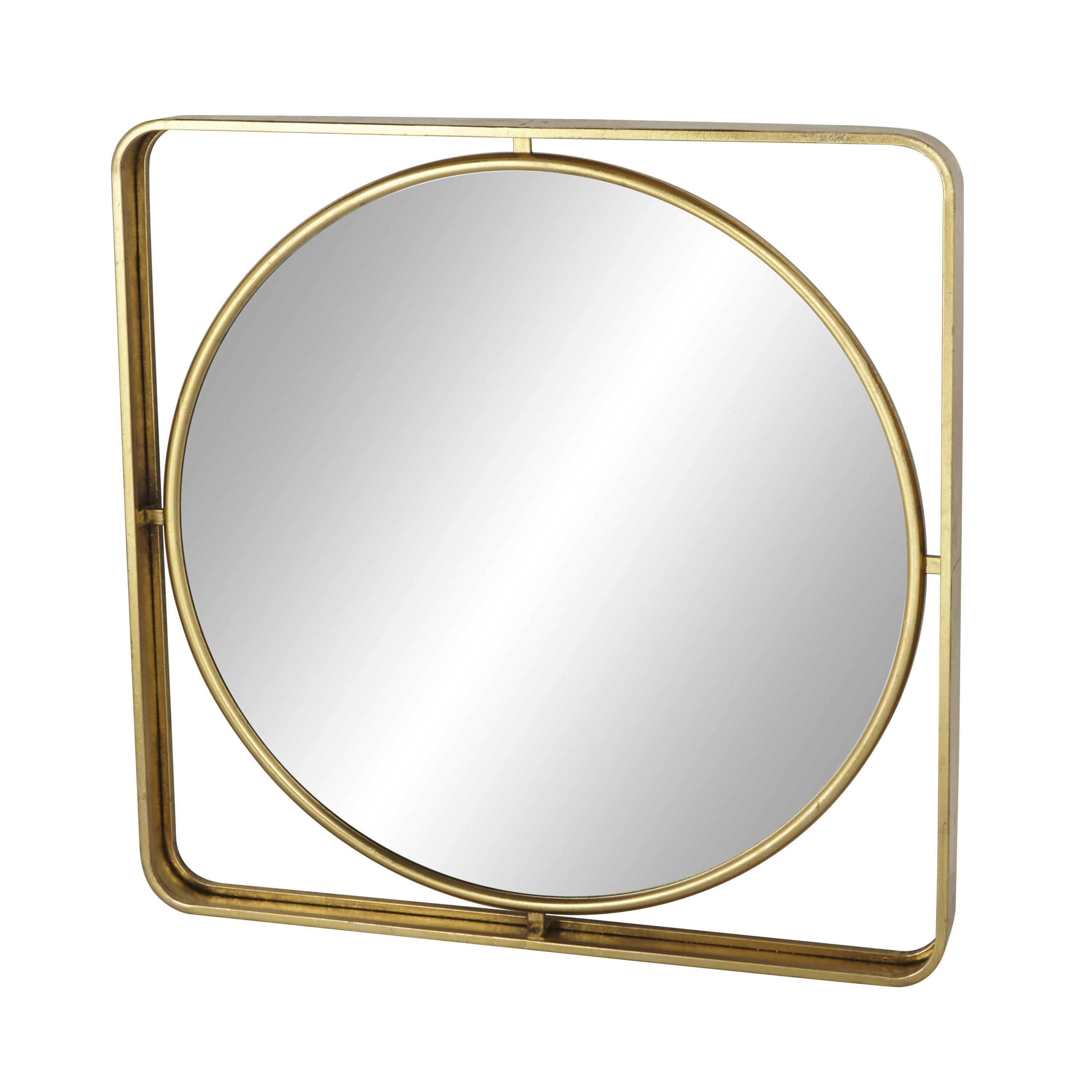 DecMode 34" x 34" Gold Wall Mirror