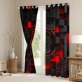 thumbnail image 3 of Erosebridal Girls Boys Neon Lights Futuristic Cubes Black Out Curtains,D Letter Monogrammed Black Red Curtains Pack of 2 (42x63 Each) For Kids Teens, 3 of 6