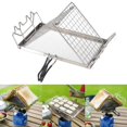 thumbnail image 2 of Bread Toaster Stand Folding Grill for Campfires & Picnics Adjusted Barbecue Stainless Steels Camping Toaster Holder Rack, 2 of 5