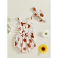 thumbnail image 6 of Baby Toddler Girls Summer Sweet Romper 3 6 12 18 Months Sleeveless Floral Print Tank Romper with Headband, 6 of 9