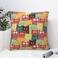 thumbnail image 4 of Fuzoiu Cute Cartoon Cat Print Square Pillow Cover,Hidden Zipper Design,Luxury Square Pillow Case, Throw Pillow,Couch Cushion-22"x22", 4 of 7