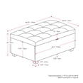 thumbnail image 2 of CorLiving Aubin Large Fabric Upholstered Indoor Storage Ottoman with Tufted Lid and Wood Legs, Beige, 2 of 13