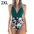 thumbnail image 3 of Naiovety Traje de baño de mujer Traje de baño de moda Traje de baño de moda Verde + Flor blanca S Deportes acuáticos Flor verde + negra 2XL Naiovety OD021064-10, 3 of 6