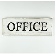 Parisloft Whitewashed Wood Office Wall Sign, Rustic Farmhouse Wall Decor, 13 x 1 x 4.5 inches