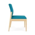 thumbnail image 3 of Pemberly Row Waiting Reception Armless Guest Chair Wood Frame in Teal, 3 of 5