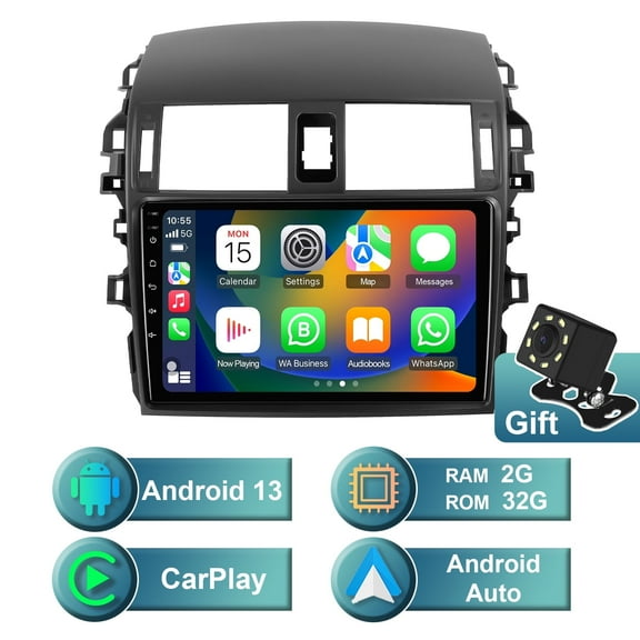 Android 13 Car radio for Toyota Corolla 2009-2013 Multimedia Stereo Wireless Carplay Android Auto Autoradio Navigation GPS WIFI Mirror link Camera FM BT 2 32GB