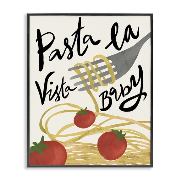 Stupell Industries Eclectic Pasta La Vista Black Framed Giclee Art, 11 x 14, by Farida Zaman