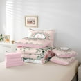 thumbnail image 6 of jejeloiu Girl Personalized Gifts 7-Piece Bedding Comforter Set,Pink Letter C King Bedding Sets,Rustic Flower Floral Bed Sheets For Princess,Lightweight Room Decoration Reversible, 6 of 8