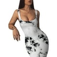 thumbnail image 3 of Black and Friday Deals 50% Off Clear! asdoklhq Womens Plus Size Clearance Dresses,Women's Gradient Print Sleeveless Tight O-Neck Short Dress Summer Dresses, 3 of 9
