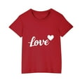 thumbnail image 1 of Posijego T-Shirt de la Saint-Valentin pour Garçons et Filles, T-Shirt Graphique avec Cœur, T-Shirts à Manches Courtes pour Enfants, Hauts en Coton, Vêtements, 1 of 6