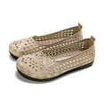 thumbnail image 5 of uvwlwu Flat Shoes for Women Breathable Crochet Lace Ballet Flat Floral Casual Round Toe Loafers Shoes, 5 of 5