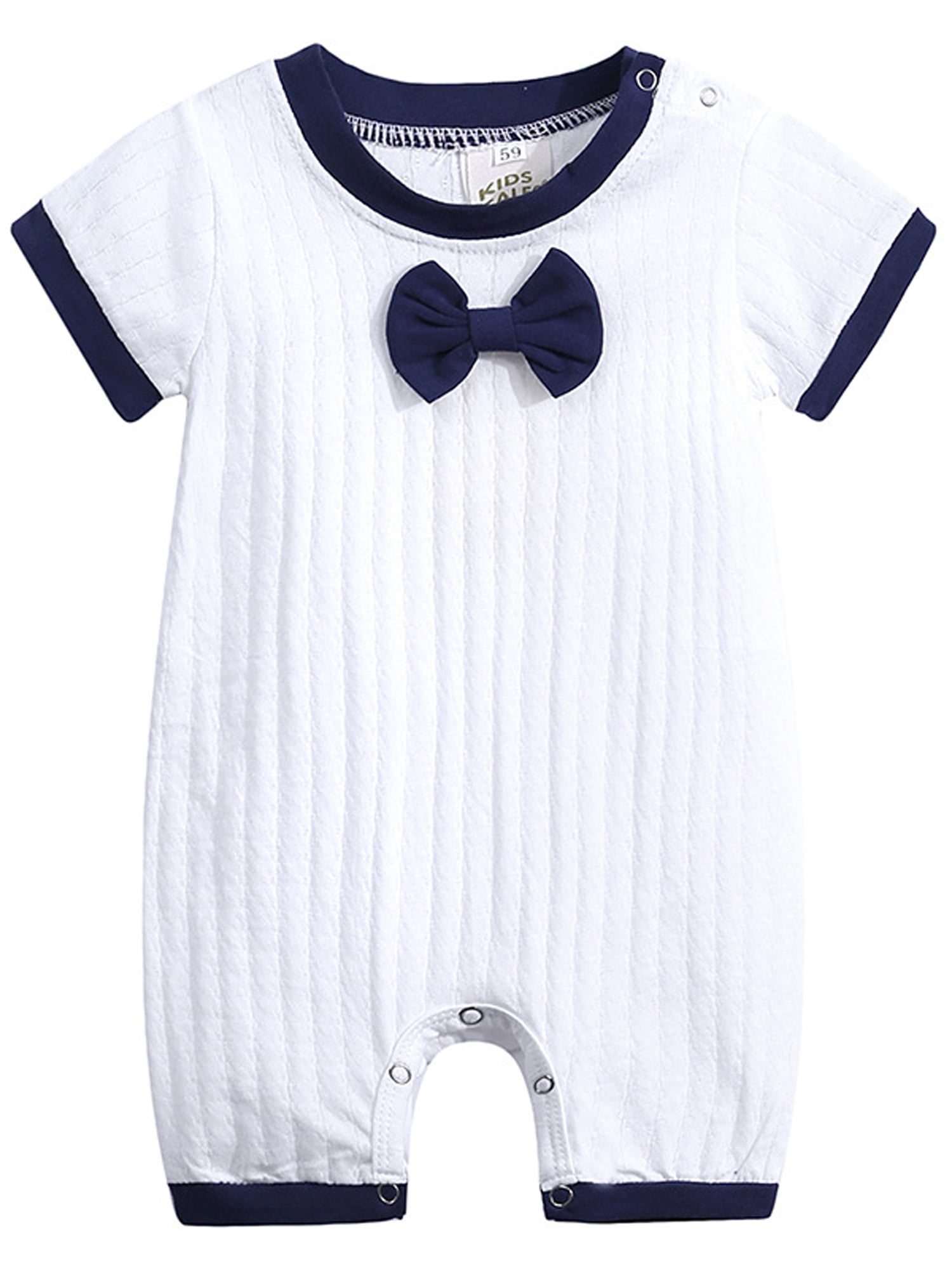 Infant Kids Baby Girls Boys Clothes Short Sleeve Tie Romper Jumpsuit Clothes