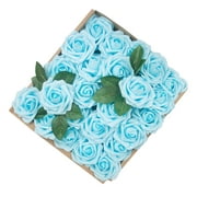 25-50pcs Foam Artificial Rose Heads Flowers Wedding Bride Bouquet Home Decors