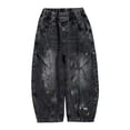 thumbnail image 3 of Boys Y2K Baggy Jeans Wide Leg Skater Pants Loose Fit Denim Pants Long Trousers Painted Streetwear Fashion Rock Grunge Cool, 3 of 8