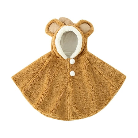 

nsendm Baby Outwear Coat Cloak Kids Girls Princess Warm Thick Cape Christmas Hooded Girls Kids Winter Coats for Girls Coat Khaki One Size