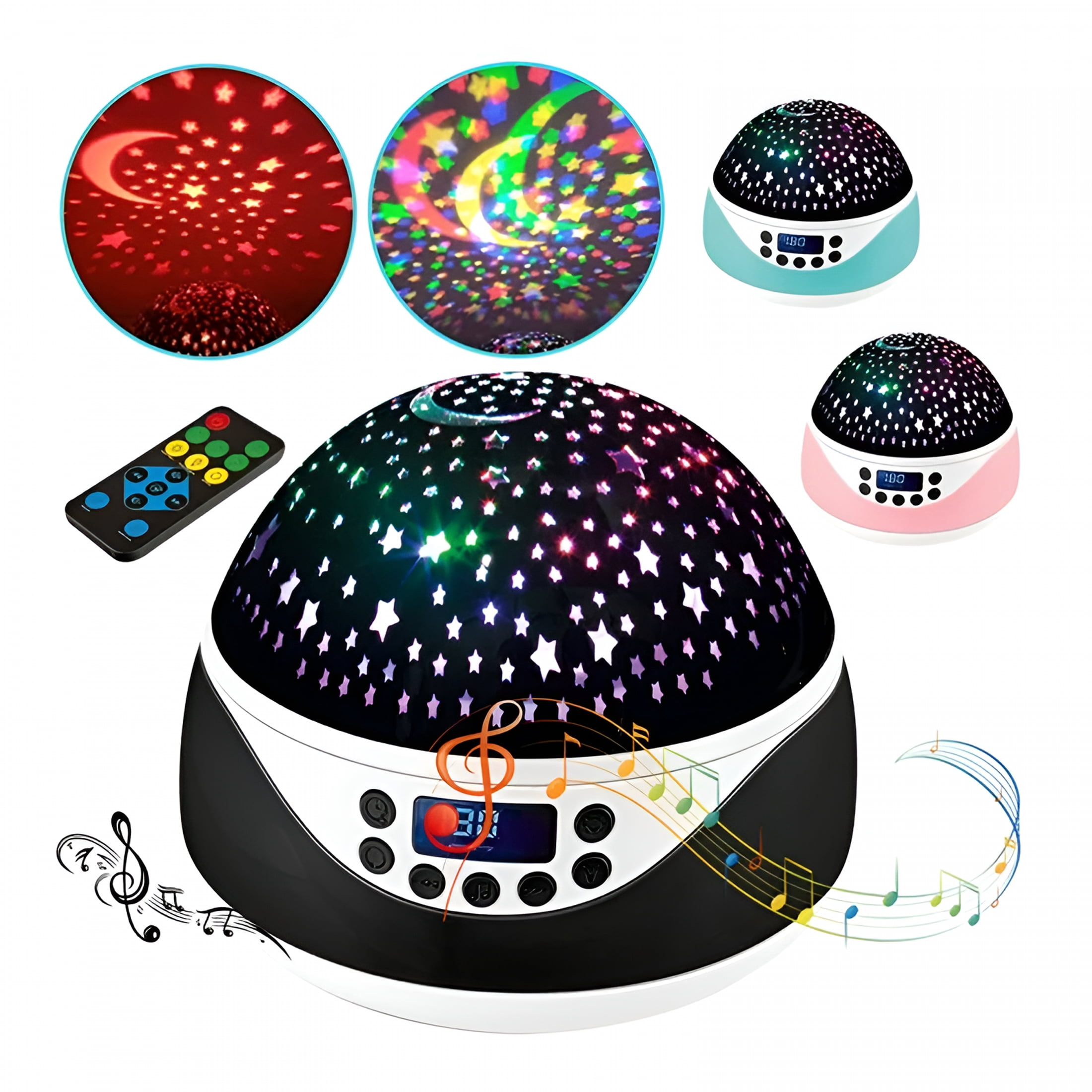 HIBIBUD 2026 New Night Light for Kids with Music&Timer Baby Night Light Star Projector White Noise Machine for Baby Sleeping Soother 12 Soothing Sounds Remote Control Timer for Nursery Girls Boys