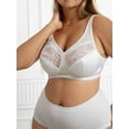 thumbnail image 4 of Women's Plus Size Minimizer Bras for Women Full Coverage - Wireless Bra Unlined with Adjustable T-Shirt Bra & Wide Straps (White)​, 4 of 7