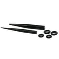 thumbnail image 3 of Kit de estiramiento de oreja Zulema de Acero inoxidable 36 piezas tapones Negro, 3 of 8