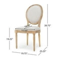 thumbnail image 3 of GDF Studio Newman French Country Fabric Dining Chairs, Set of 4, Beige and Natural, 3 of 11