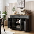 thumbnail image 2 of Farmhouse Sideboard with Soft-Close Hinges, Kitchen Buffet Cabinet, Black, 2 of 10