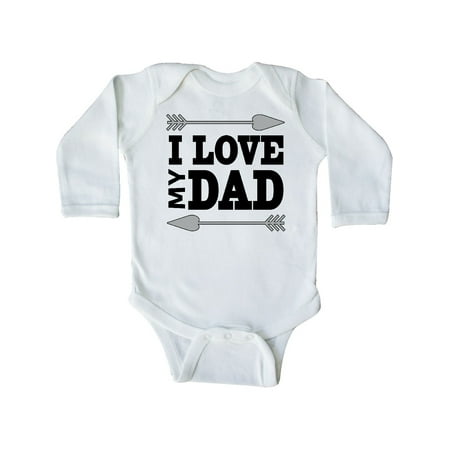 

Inktastic I Love my Dad- hearts and arrows Gift Baby Boy or Baby Girl Long Sleeve Bodysuit