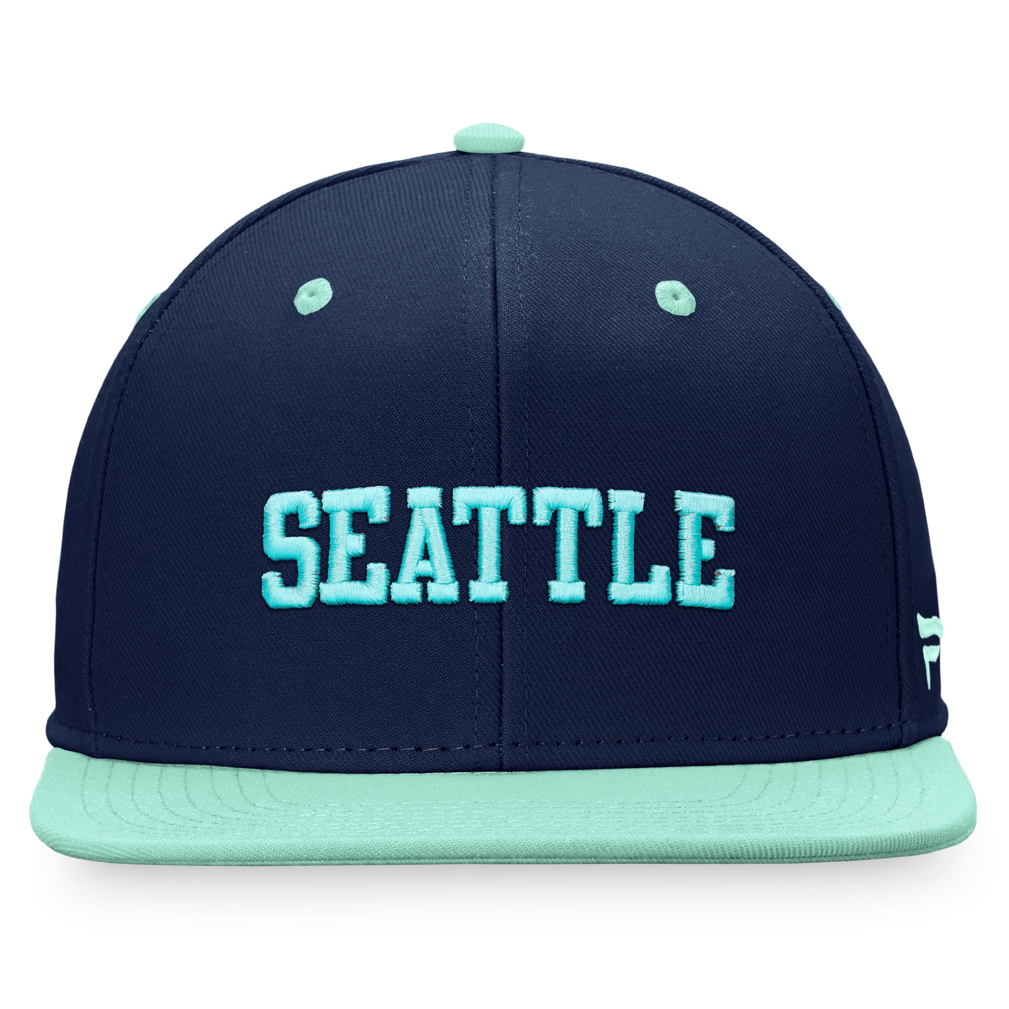 Men's Fanatics Deep Sea Blue/Light Blue Seattle Kraken Heritage City Two-Tone Snapback Hat
