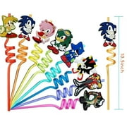 Soniccs Party Supplies Boys Birthday Party Decoration Tablecloth Banner Balloon Cake Topper Spiral Straws Kids Gifts Baby Shower