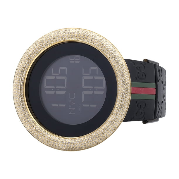 Gucci Custom New Mens I Digital Yellow Case Full Diamond Watch Ct YA114207 Gucci Custom New Mens I Digital Yellow Case Full Diamond Watch Ct YA114207