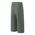 thumbnail image 4 of Riecok Mens Capri Pants Big and Tall Stretchy Elastic Waist Pants with Zip Pocket Below Knee Trousers Workout Running Clothes, 4 of 7