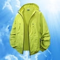 thumbnail image 2 of MIXUE Mens Coats And Jackets Autumn Winter Solid Color Hooded Long Sleeve Zip Up Loose Casual Coat Outwear,Green,M, 2 of 4