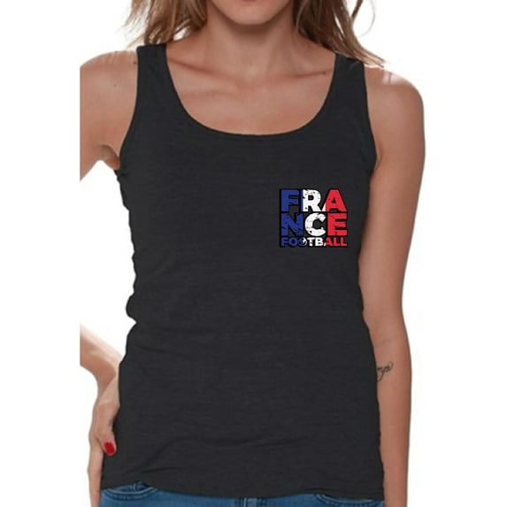 Awkward Styles France Football Tank Top for Women French Soccer Tank Top France Gifts for Her France Soccer 2018 Sleeveless Shirts France Tanks Women's French Tank Top Gifts from France