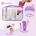 thumbnail image 4 of Bolsa de maquillaje TISRATOK, violeta transparente, 12 unidades, para viajes de mujer, 4 of 6