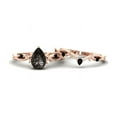 thumbnail image 5 of Black Rutilated Quartz Engagement Ring&nbsp;in 14K Black Gold Vermeil- Gothic Engagement Wedding Bridal Ring Set, 5 of 7