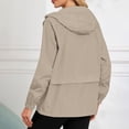 thumbnail image 6 of RYRJJ Womens Waterproof Rain Jackets Lightweight Packable Hooded Raincoat Outdoor Active Windbreaker Outwear with Pockets(Khaki,S), 6 of 9