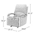 Upholstered Rocking Recliner Chair Metal Base for Home Living Room Sage